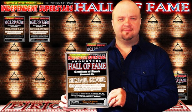 Michael Stover receiving his Hall Of Fame Award 